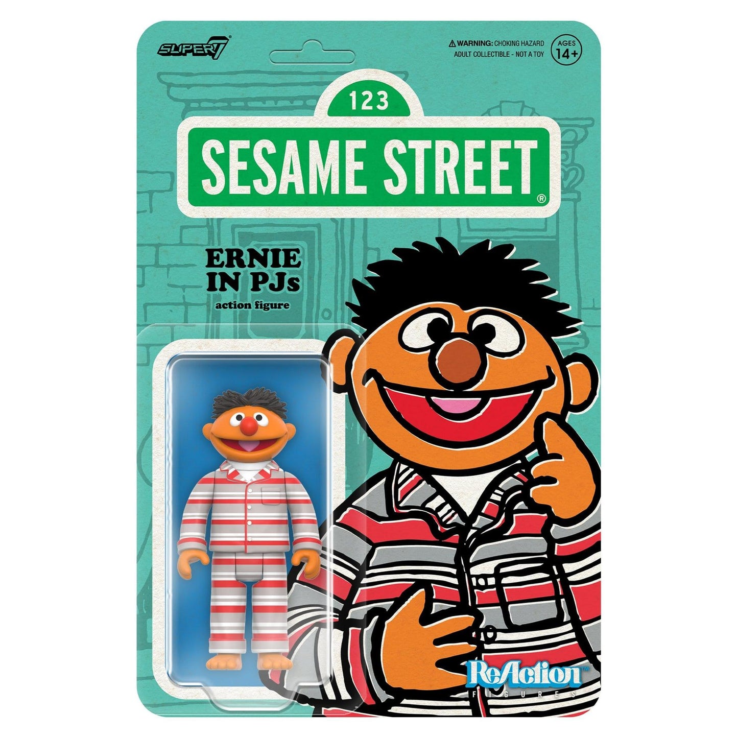 Super7 Sesame Street ReAction Action Figure Wave 6 - Ernie (PJs) PRE-ORDER