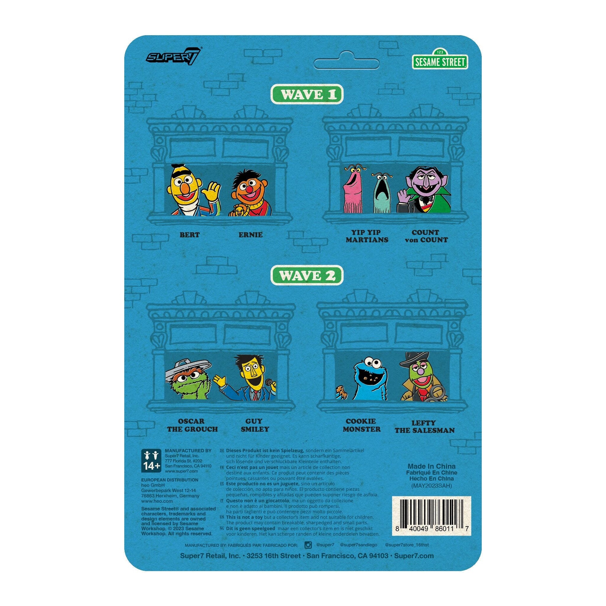 Super7 Sesame Street ReAction Wave 2 - Lefty The Salesman Action Figure PRE-ORDER