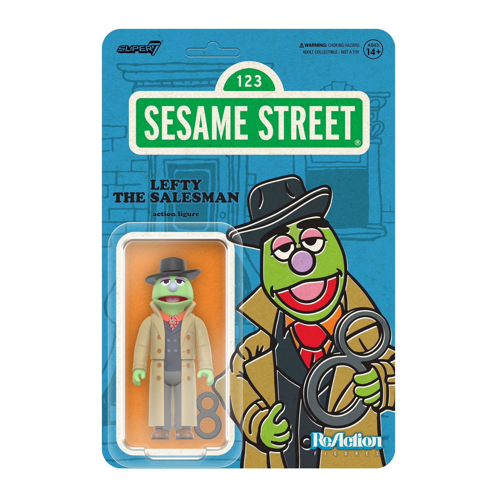 Super-Grover Sesame Street Super 7 Reaction Action Figure in Box