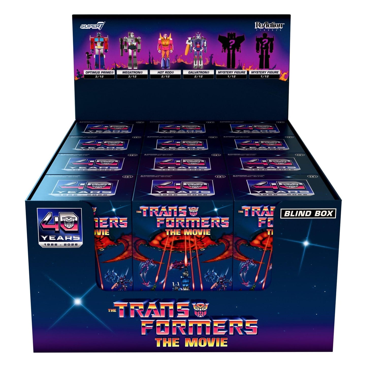 Super7 Transformers ReAction Wave 06 The Movie Blind Box Display Case (12) Action Figures PRE-ORDER