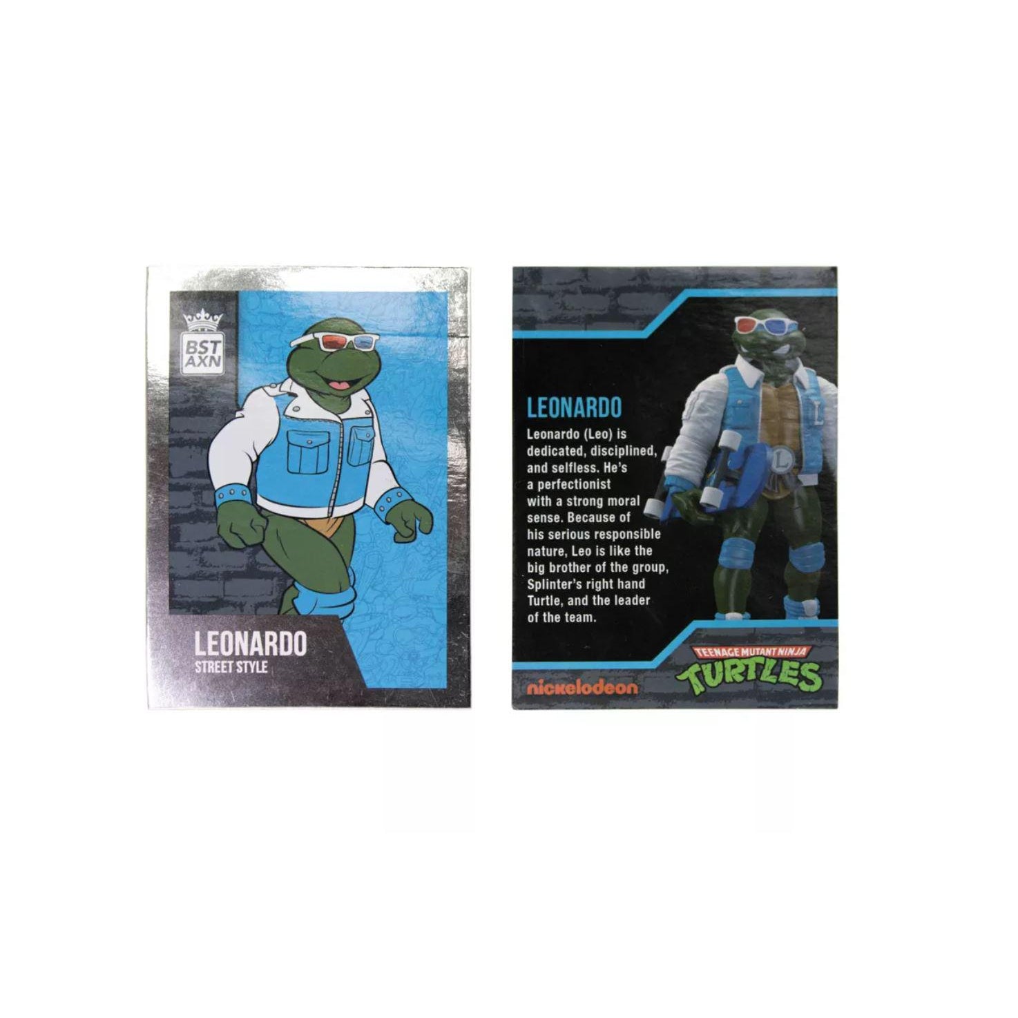 The Loyal Subjects BST AXN Teenage Mutant Ninja Turtles Street Gang Leonardo Letterman Jacket Action Figure