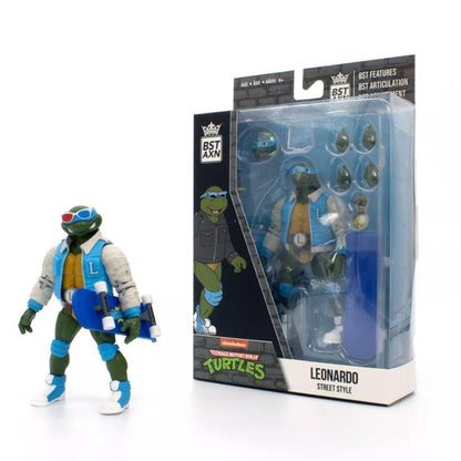 The Loyal Subjects BST AXN Teenage Mutant Ninja Turtles Street Gang Leonardo Letterman Jacket Action Figure