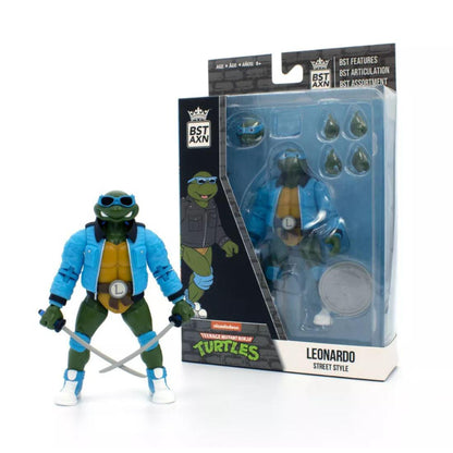 The Loyal Subjects BST AXN Teenage Mutant Ninja Turtles Street Gang Leonardo Windbreaker Action Figure