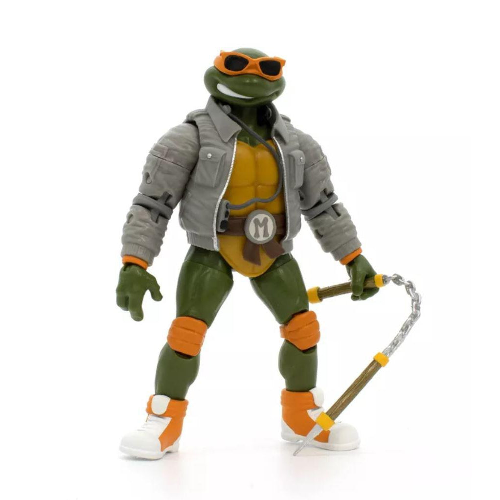 The Loyal Subjects BST AXN Teenage Mutant Ninja Turtles Street Gang Michelangelo Main Jacket Action Figure