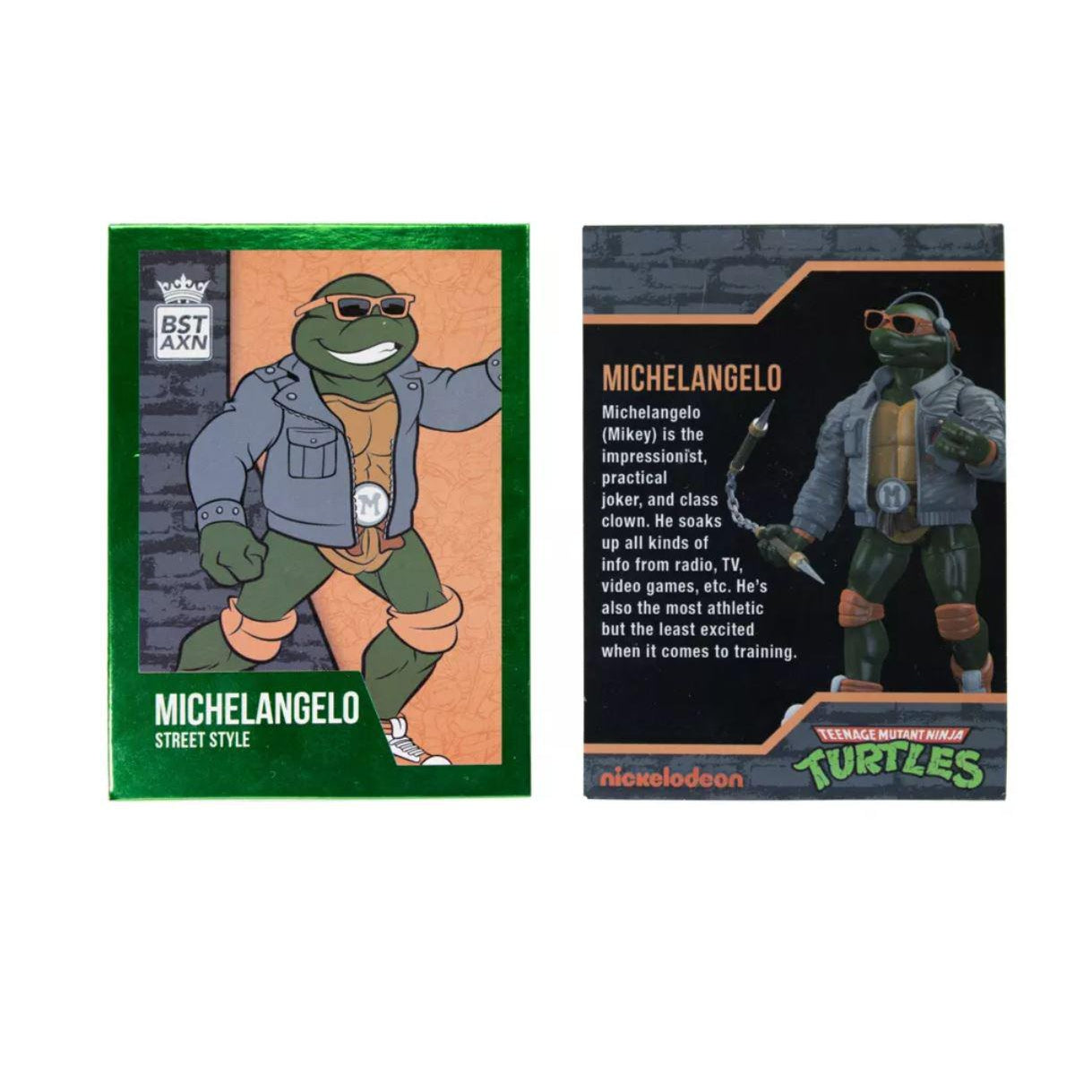 The Loyal Subjects BST AXN Teenage Mutant Ninja Turtles Street Gang Michelangelo Main Jacket Action Figure
