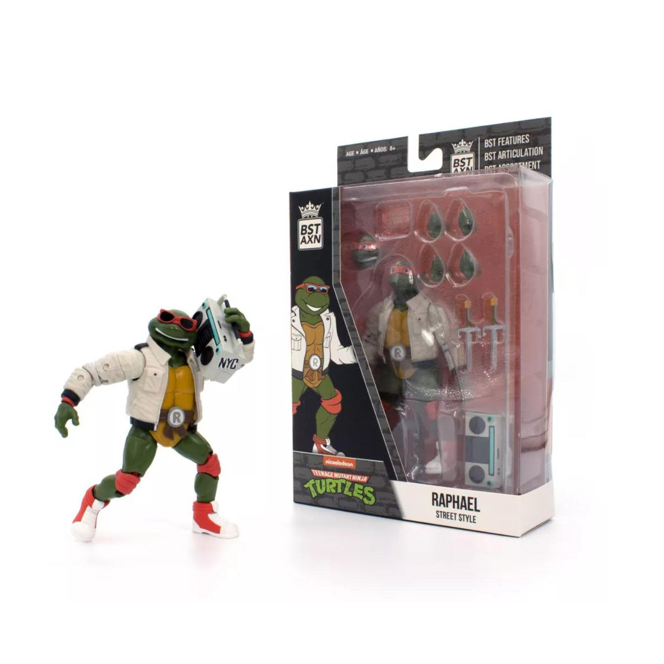 The Loyal Subjects BST AXN Teenage Mutant Ninja Turtles Street Gang Raphael Main Jacket Action Figure