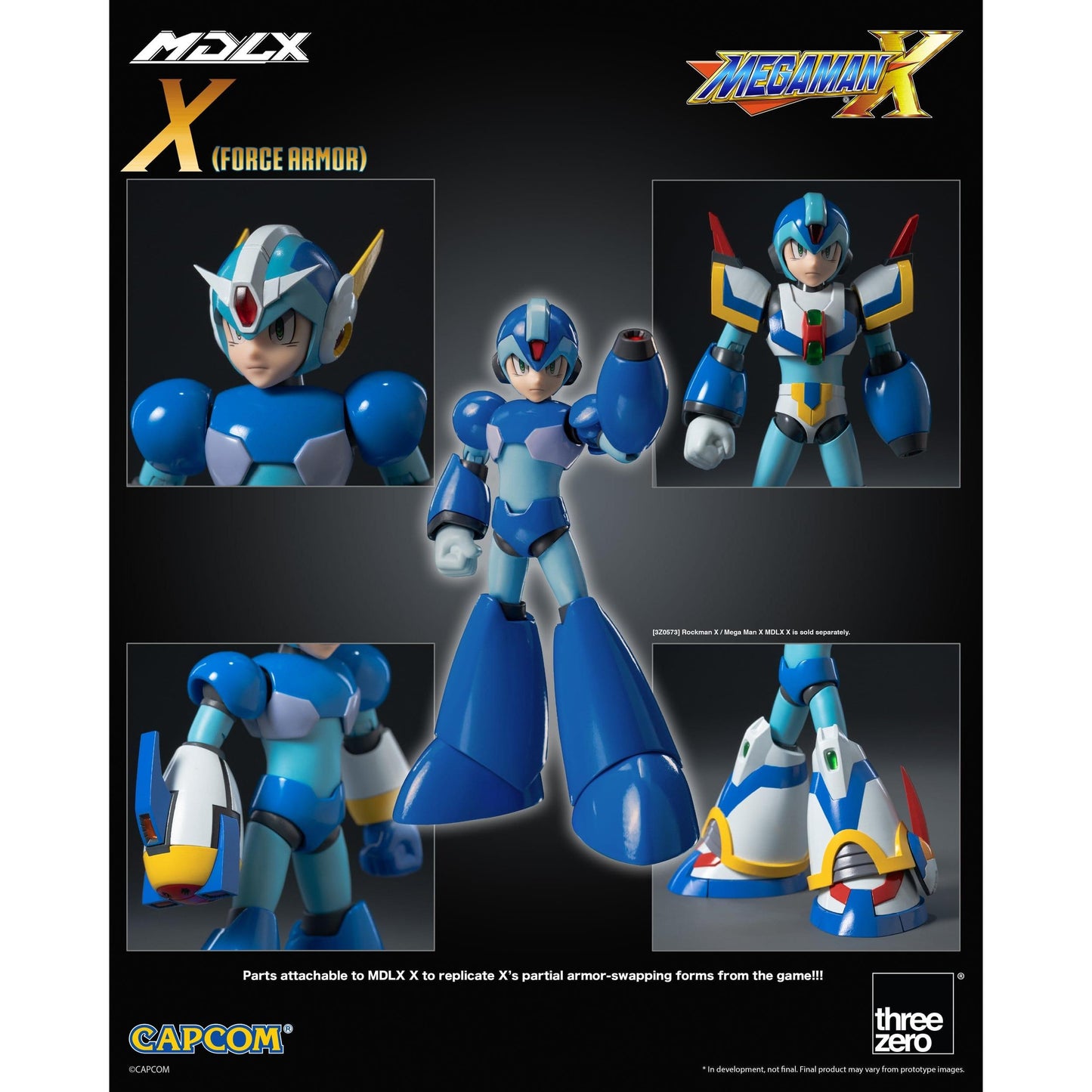 ThreeZero Mega Man X MDLX Rockman / Mega Man Force Armour Action Figure PRE-ORDER