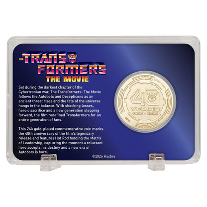 Transformers The Movie 40th Anniversary Limited Edition 24k Gold Plated Collectable Coin PRE-ORDER