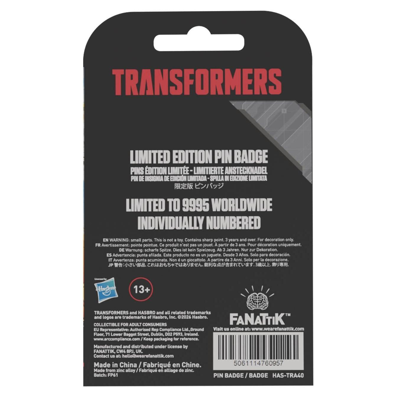 Transformers The Movie 40th Anniversary Unicron Limited Edition Pin Badge PRE-ORDER
