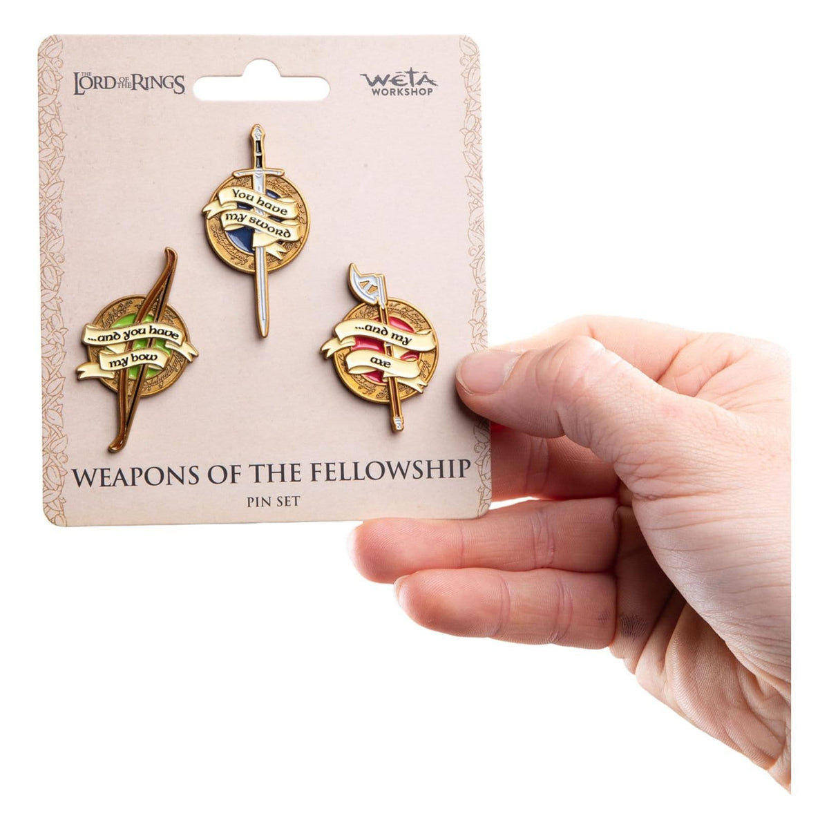 Weta The Lord of the Rings Trilogy Weapons of the Fellowship Pin Set PRE-ORDER