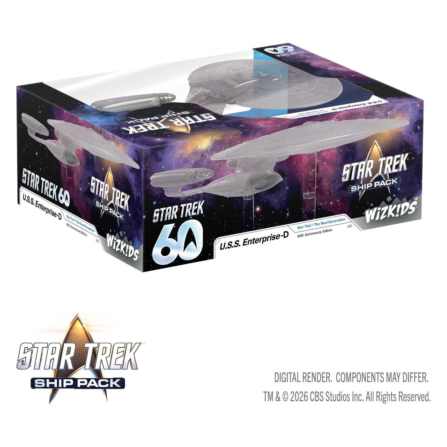 WizKids Star Trek Ship Pack U.S.S. Enterprise 60th Anniversary Edition Prepainted Miniatures PRE-ORDER
