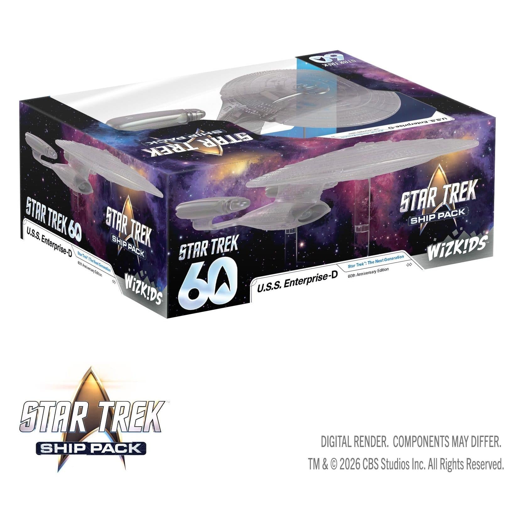 WizKids Star Trek Ship Pack U.S.S. Enterprise 60th Anniversary Edition Prepainted Miniatures PRE-ORDER