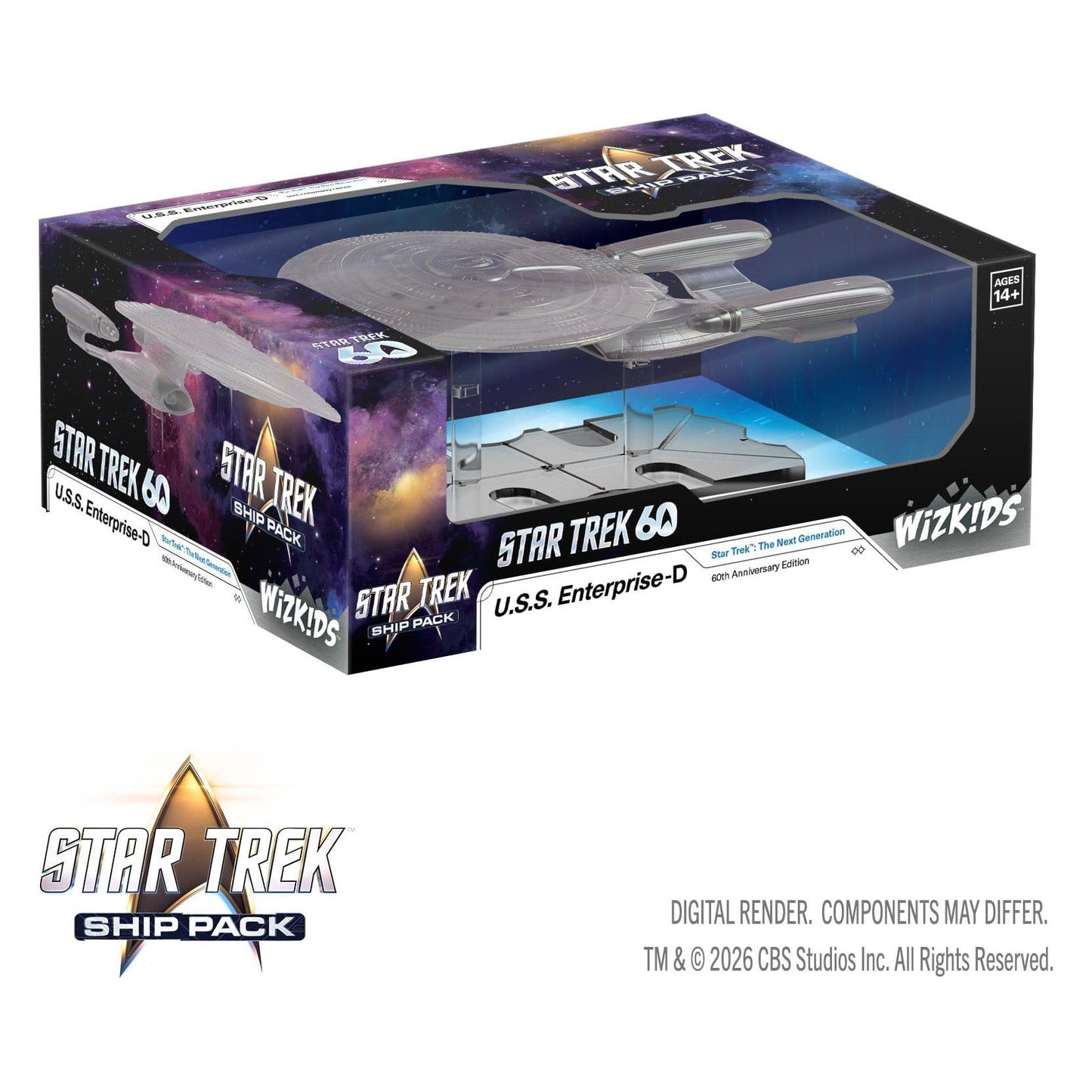 WizKids Star Trek Ship Pack U.S.S. Enterprise 60th Anniversary Edition Prepainted Miniatures PRE-ORDER