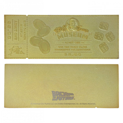 Fanattik Back To The Future Gold Plated Biff Tannen Museum Entrance Ticket