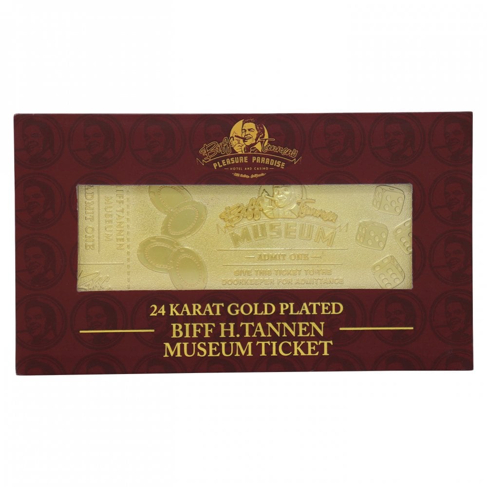 Fanattik Back To The Future Gold Plated Biff Tannen Museum Entrance Ticket