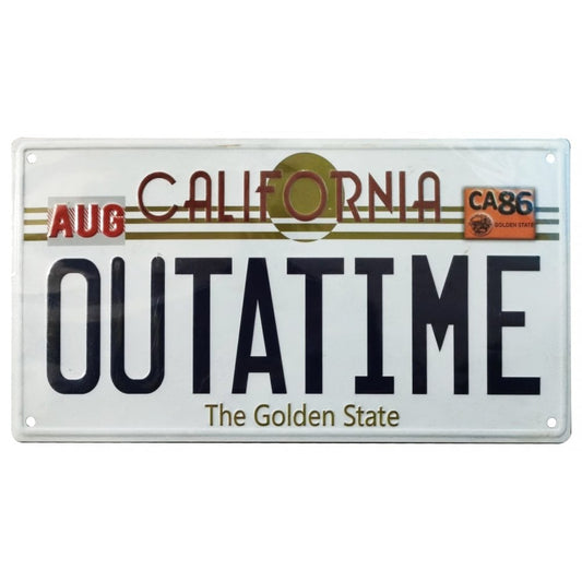 Fanattik Back To The Future Outatime Number Plate Tin Sign
