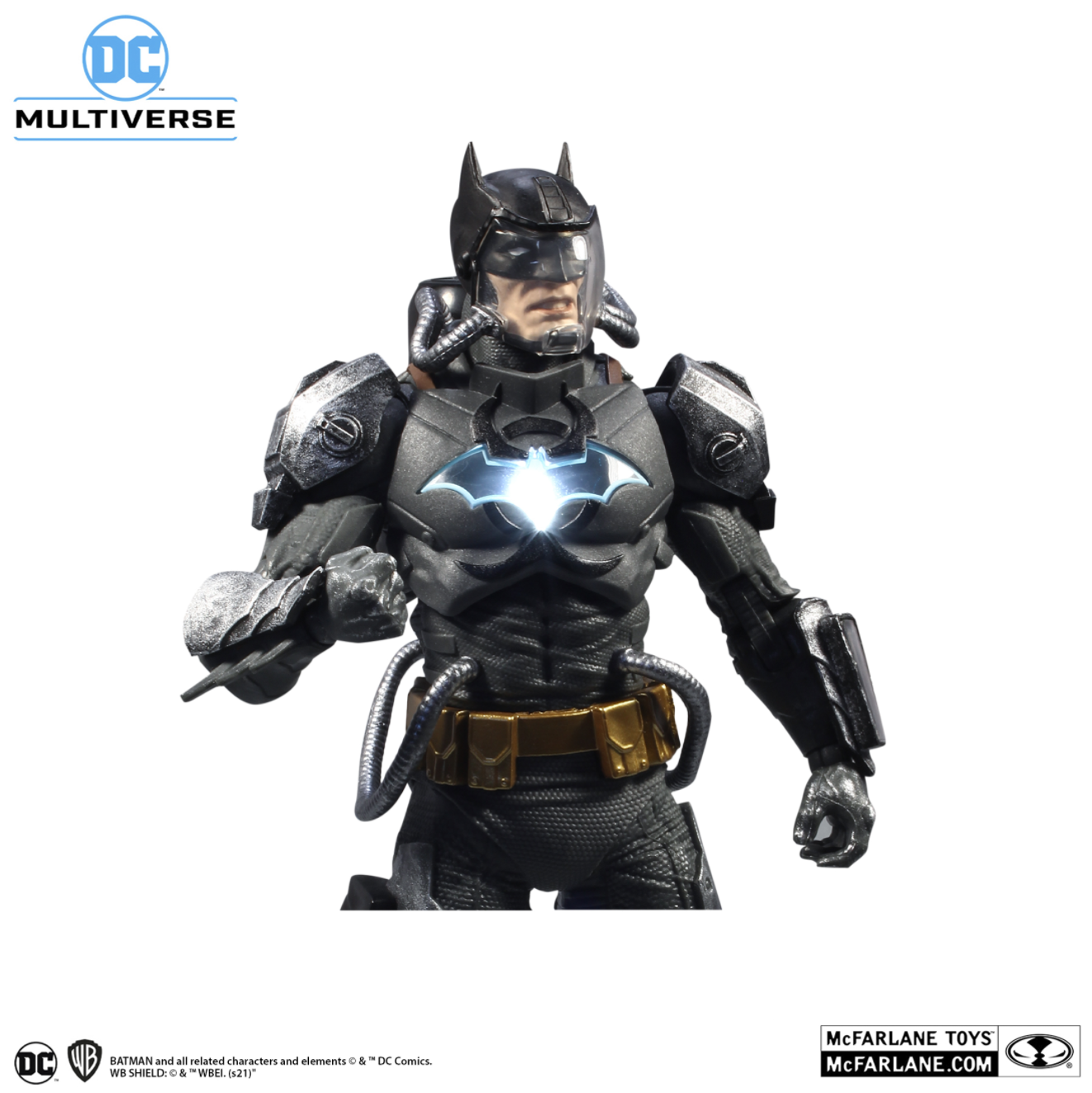 McFarlane Toys 7" DC Multiverse - BATMAN Hazmat Suit Figure (Light Up Logo) - Gold Label