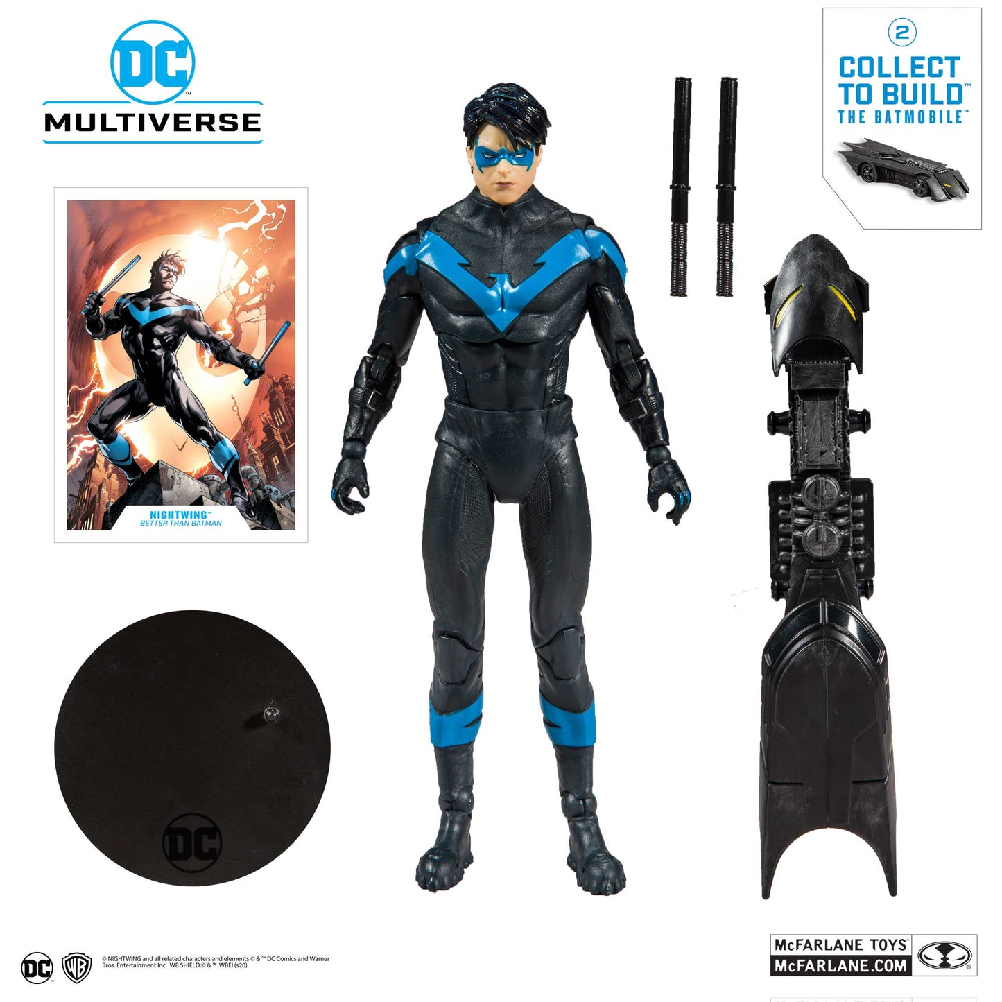 McFarlane Toys DC Multiverse Nightwing Better Than Batman Figure Batmobile BAF