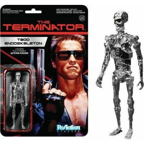 SUPER7 Funko ReAction 3.75" THE TERMINATOR T-800 Endoskeleton Figure (Chrome) - Retro Style
