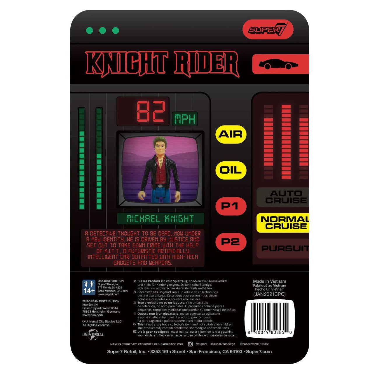 Super7 Knight Rider 3.75" ReAction Michael Knight Action Figure