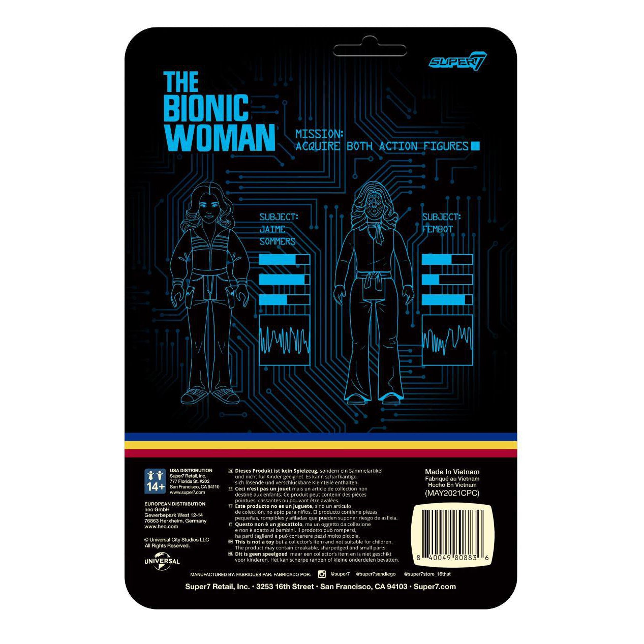 Super7 The Bionic Woman 3.75" ReAction Jamie Sommers Action Figure